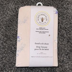 Burt’s Bees Baby 100% Organic Cotton Fitted Crib Toddler Sheet Jersey Knit NWT